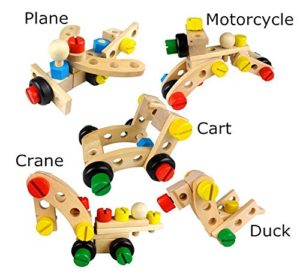 30-Piece Wooden Nuts Building Assembly Car Blocks Set