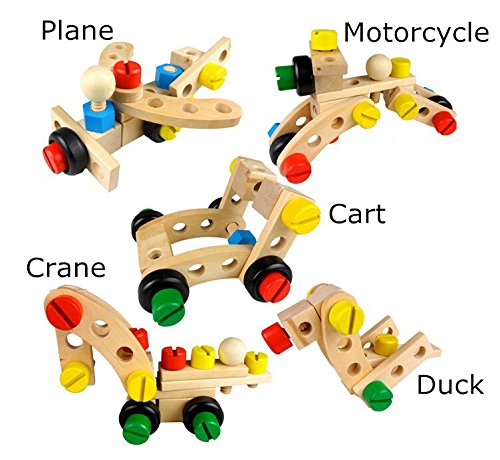 30-Piece Wooden Nuts Building Assembly Car Blocks Set 1