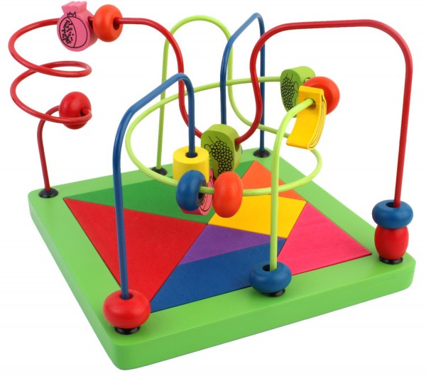 Wooden Beads Rollercoaster with Tangram Puzzle 1