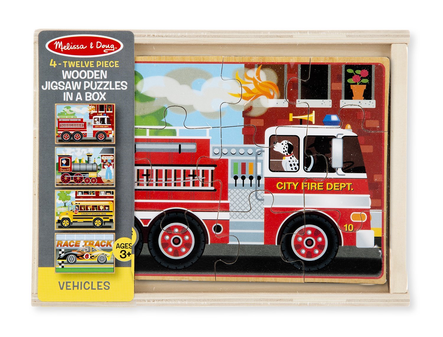 Puzzle In Legno Melissa & Doug - Veicoli Con Pomelli, 8 Pezzi, Per Bambini