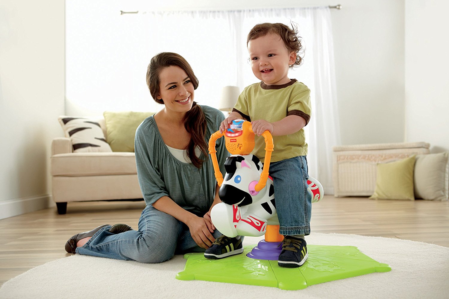Fisher Price Bounce and Spin Zebra, Multi Color AppuWorld