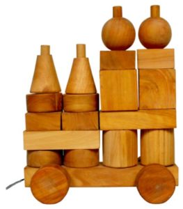 wooden train stacker